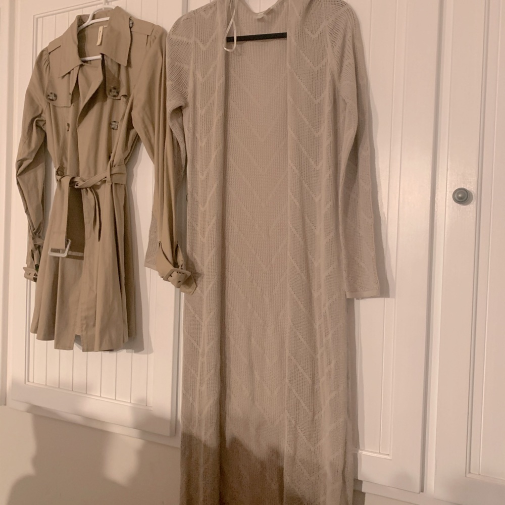 Rain trench and sweater duster